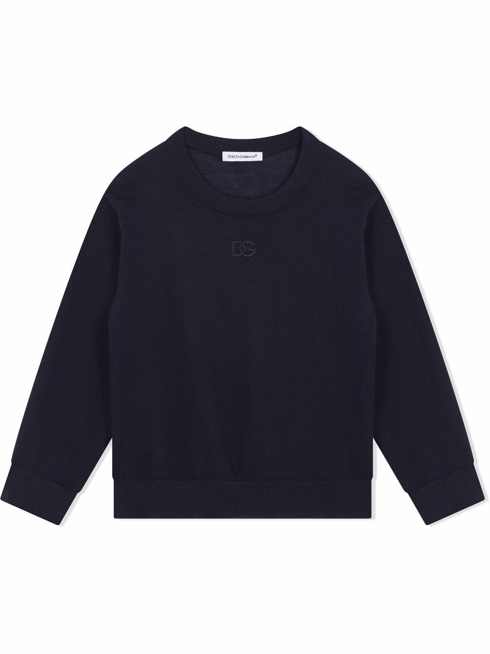 Dolce & Gabbana Kids DG-logo cashmere jumper - Blue