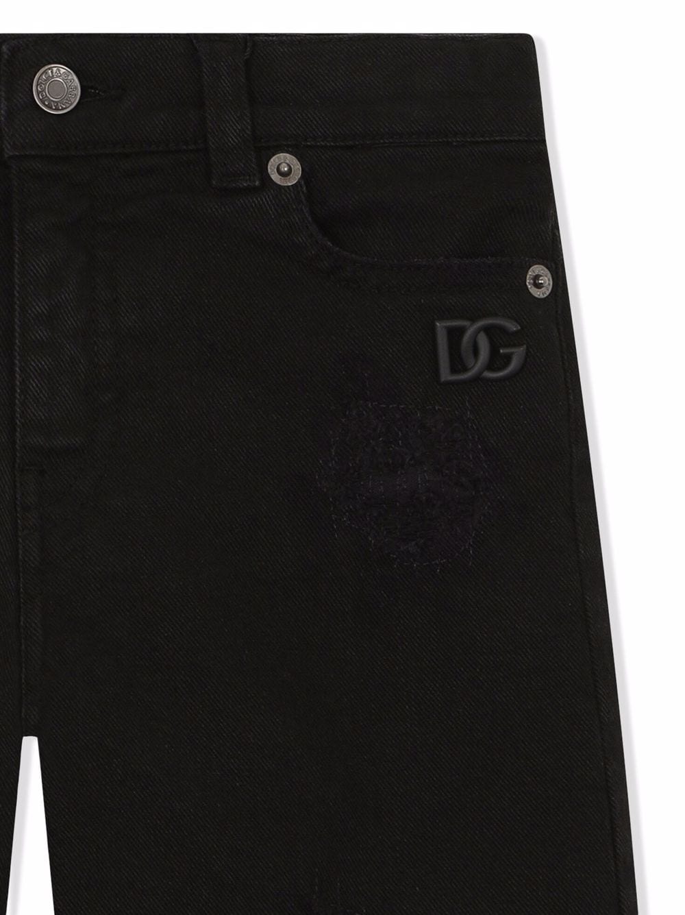 Shop Dolce & Gabbana Distressed-finish Denim Shorts In Black