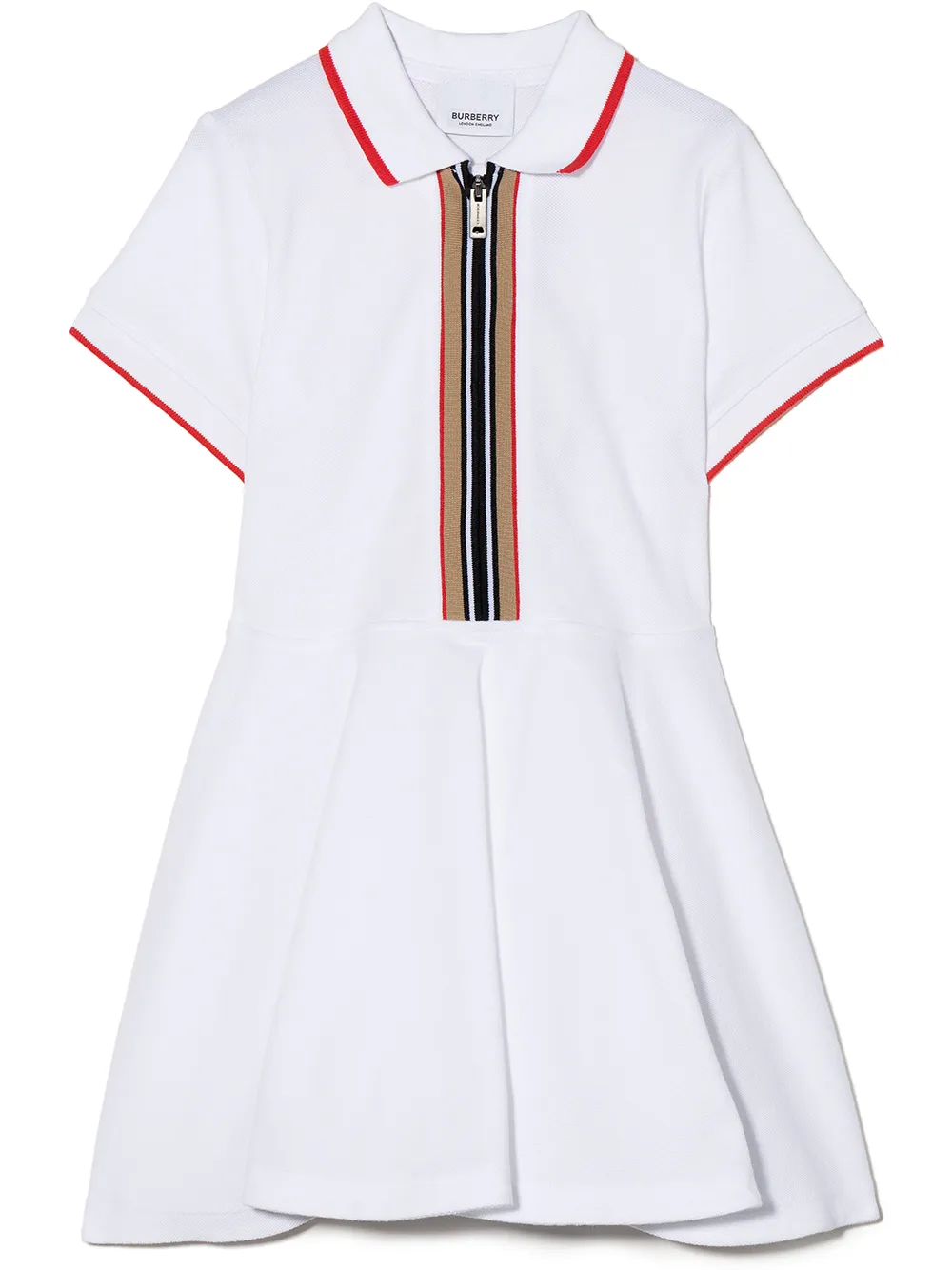 Burberry Kids платье с молнией и отделкой Icon Stripe