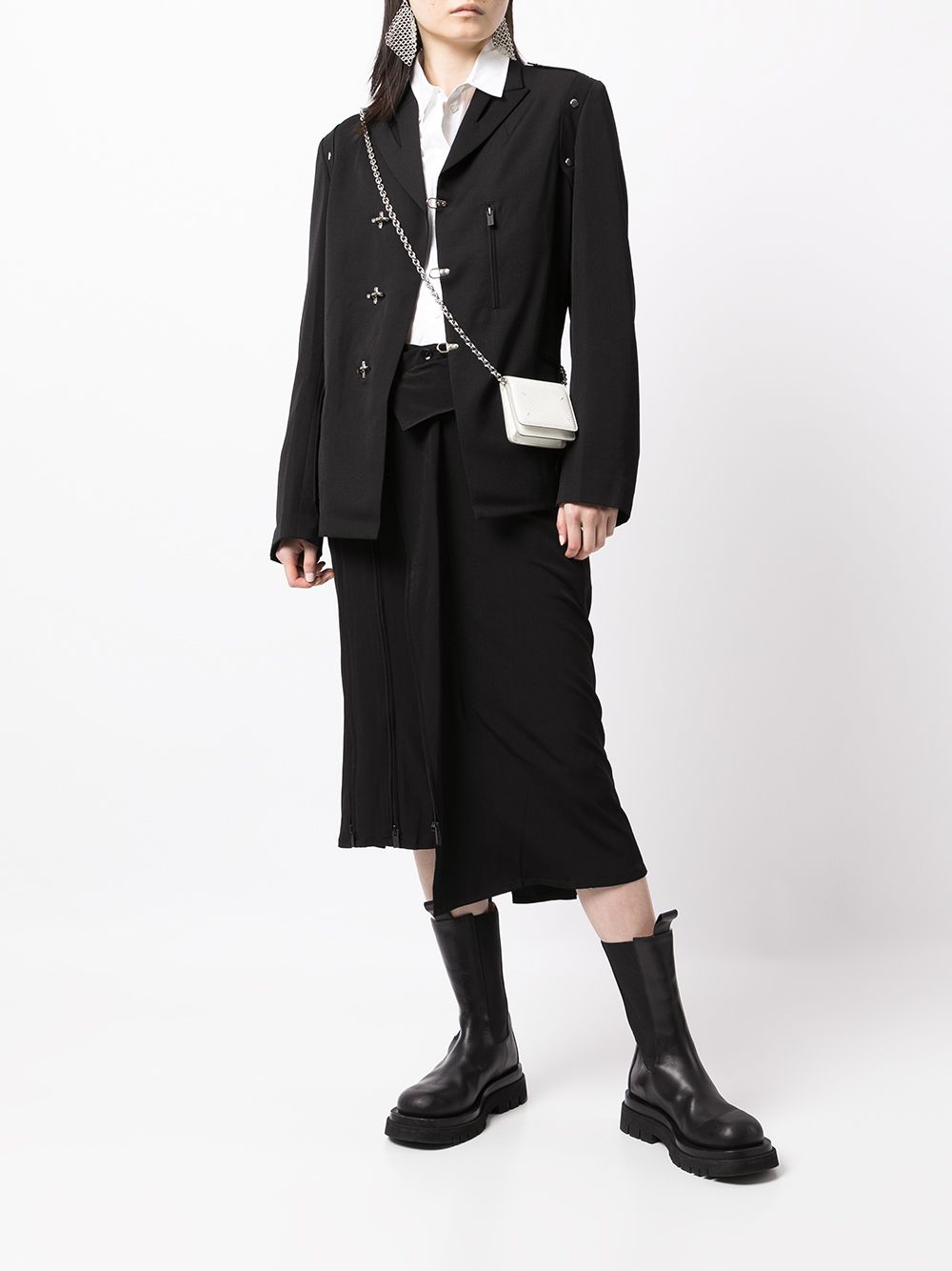 Image 2 of Yohji Yamamoto asymmetric zip detail skirt