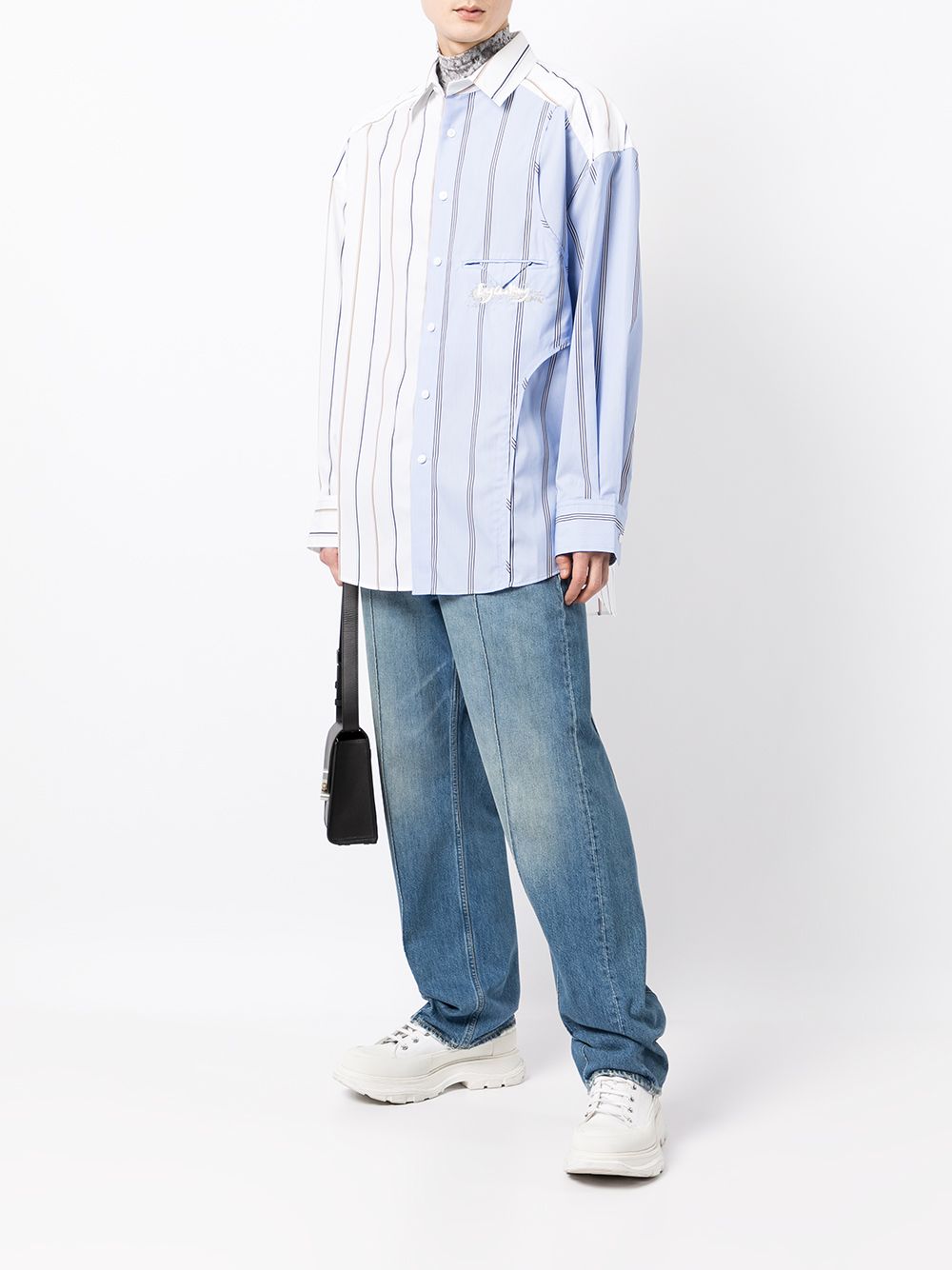фото Feng chen wang полосатая рубашка с длинными рукавами