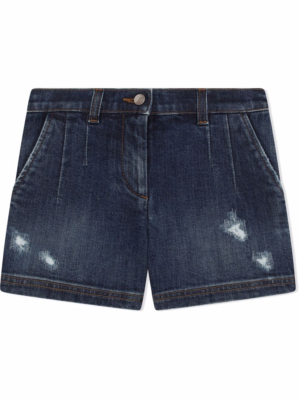 

Dolce & Gabbana Kids shorts de mezclilla con efecto lavado - Azul