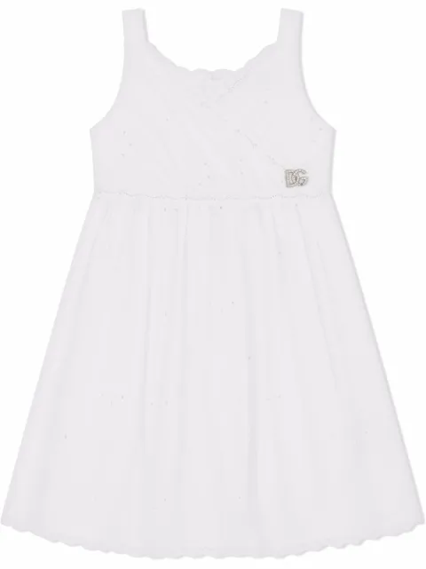 Dolce & Gabbana Kids broderie-anglaise poplin dress