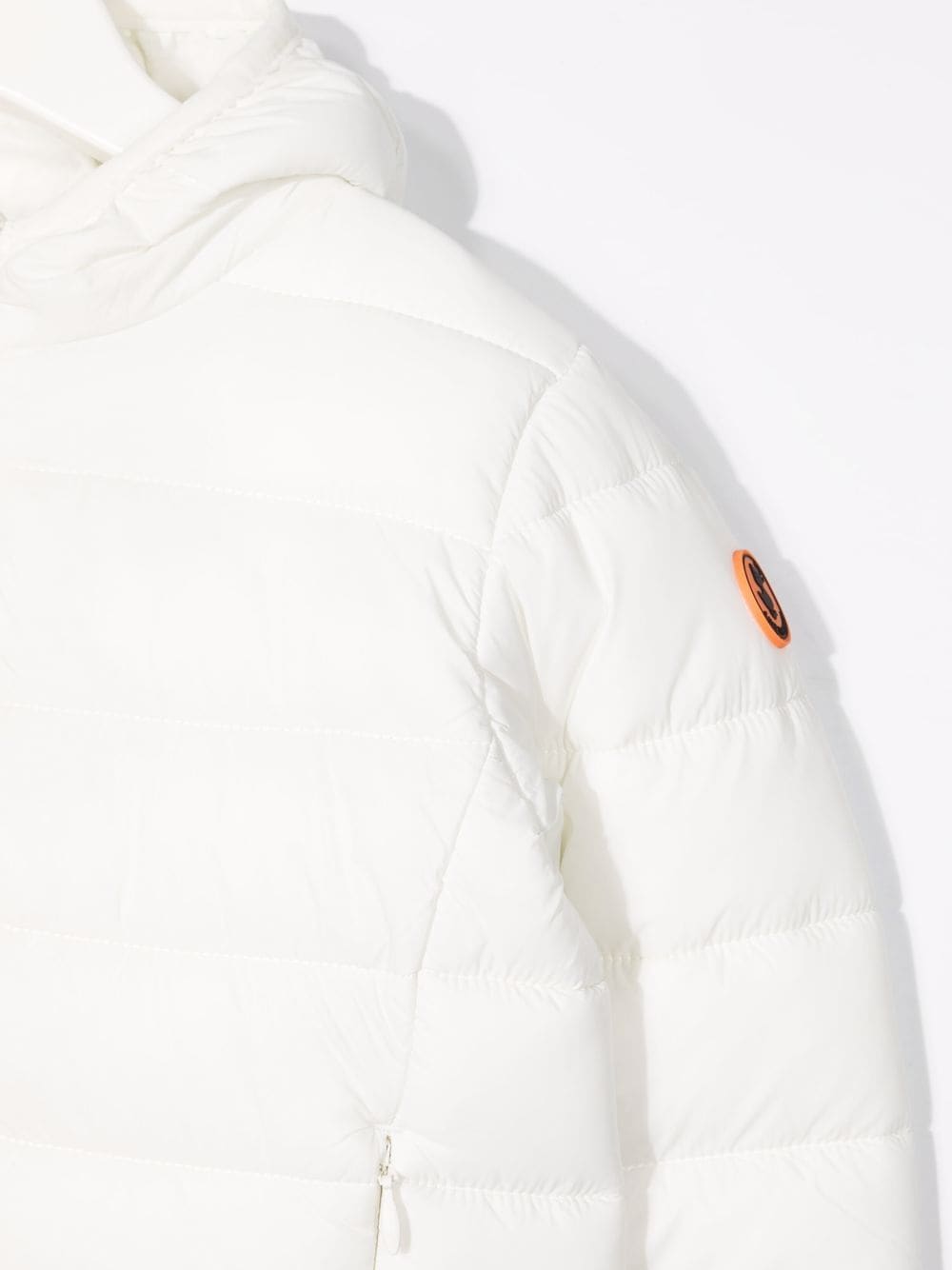 Shop Save The Duck Hooded Padded Coat In White