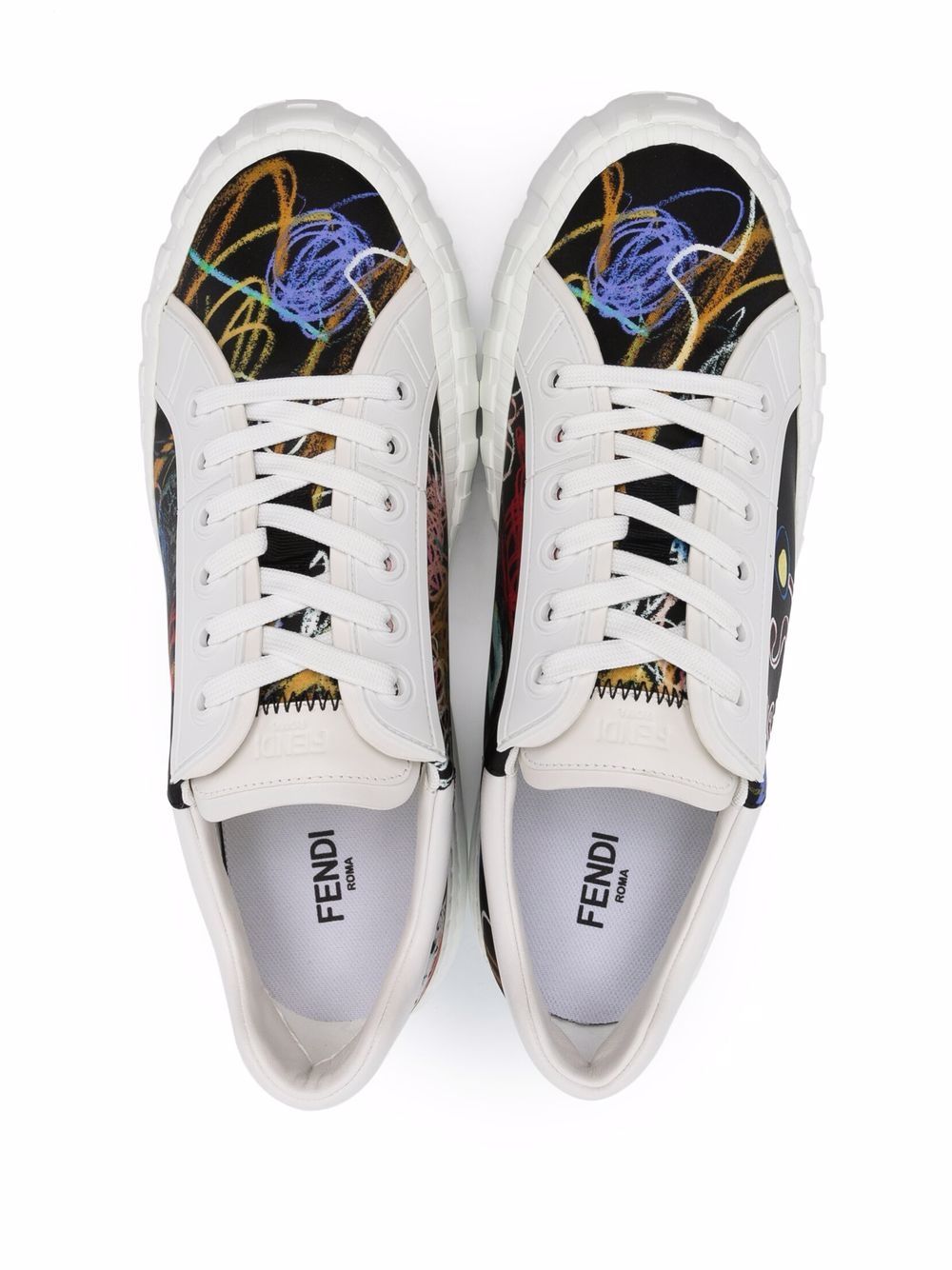 Shop Fendi neon logo-print trainers with Express Delivery - FARFETCH