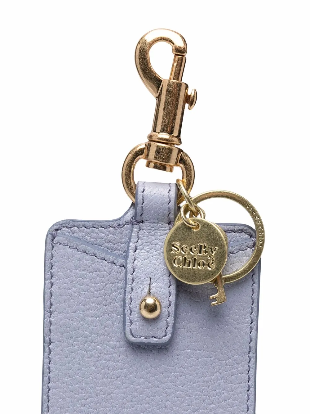 Image 2 of See by Chloé embossed-logo leather keychain