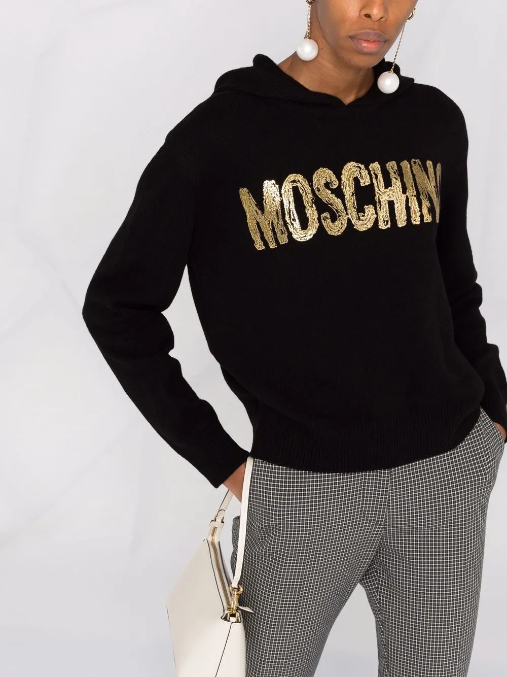 фото Moschino трикотажное худи с логотипом