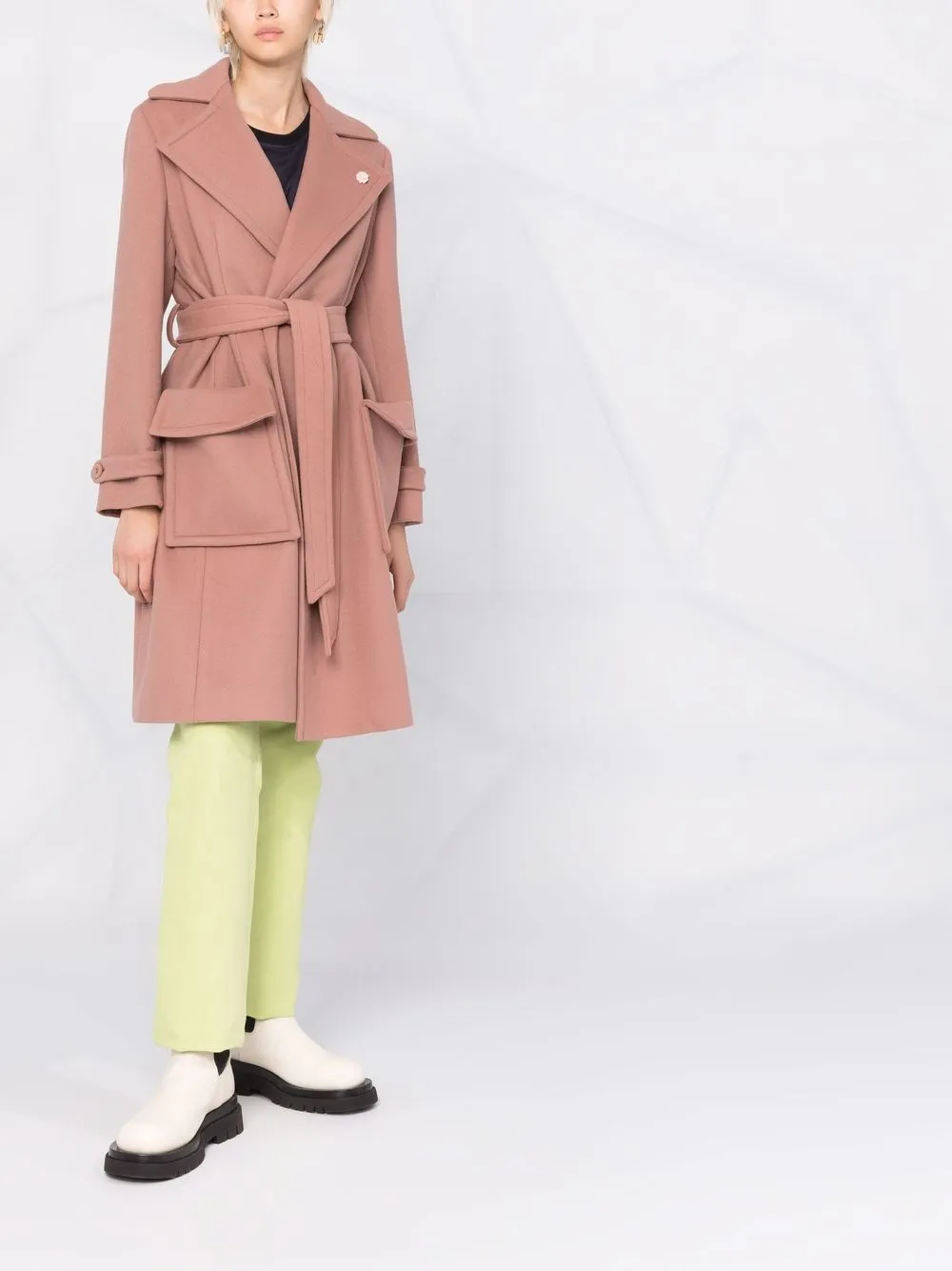 фото Lardini шерстяное пальто genny с запахом