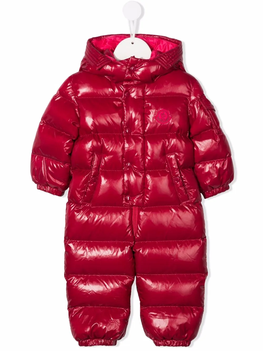 фото Moncler enfant дутый комбинезон с логотипом