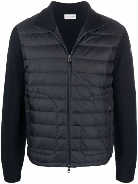 Moncler padded-panel knitted jacket 