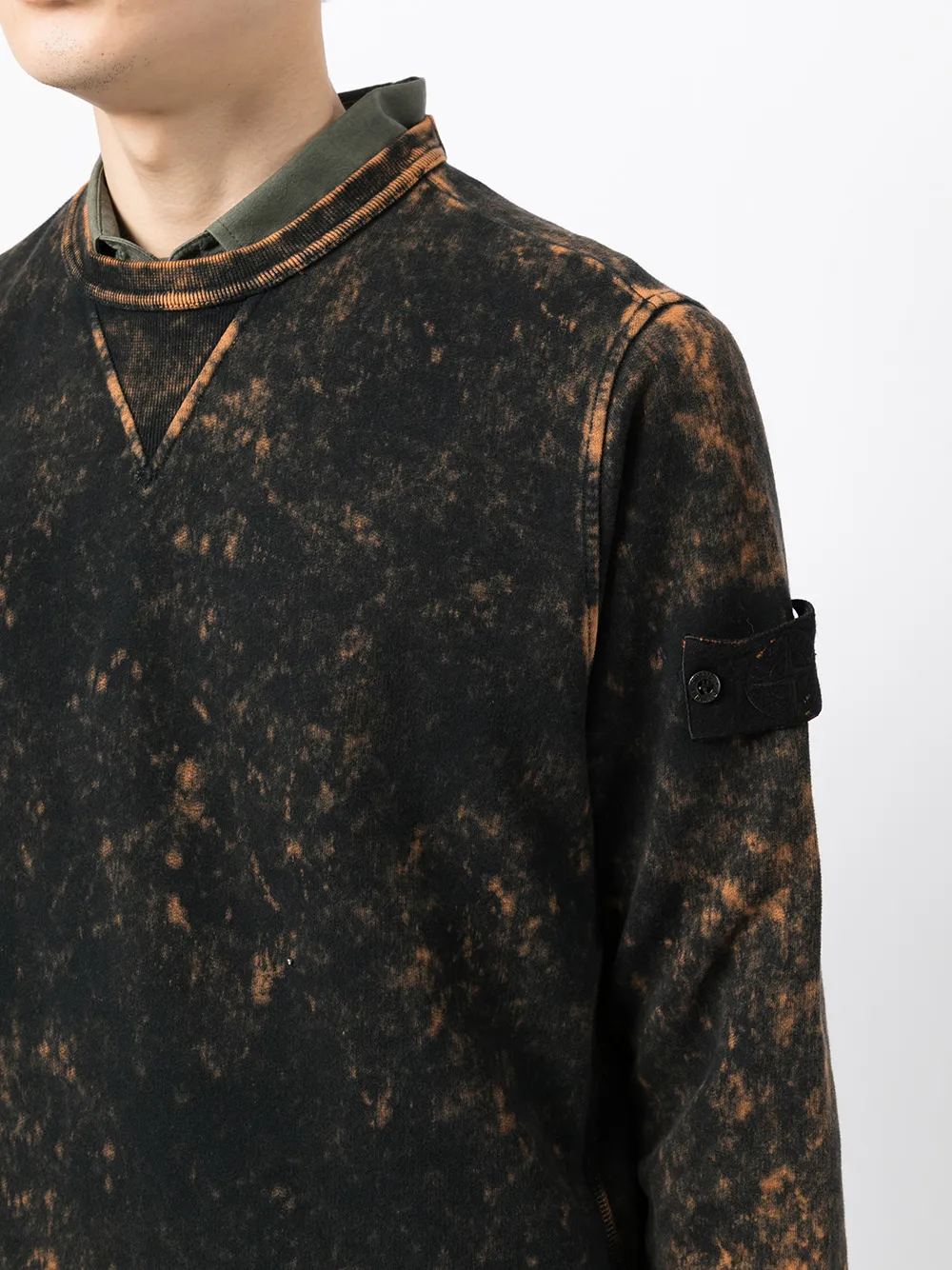 фото Stone island выбеленная толстовка с нашивкой compass