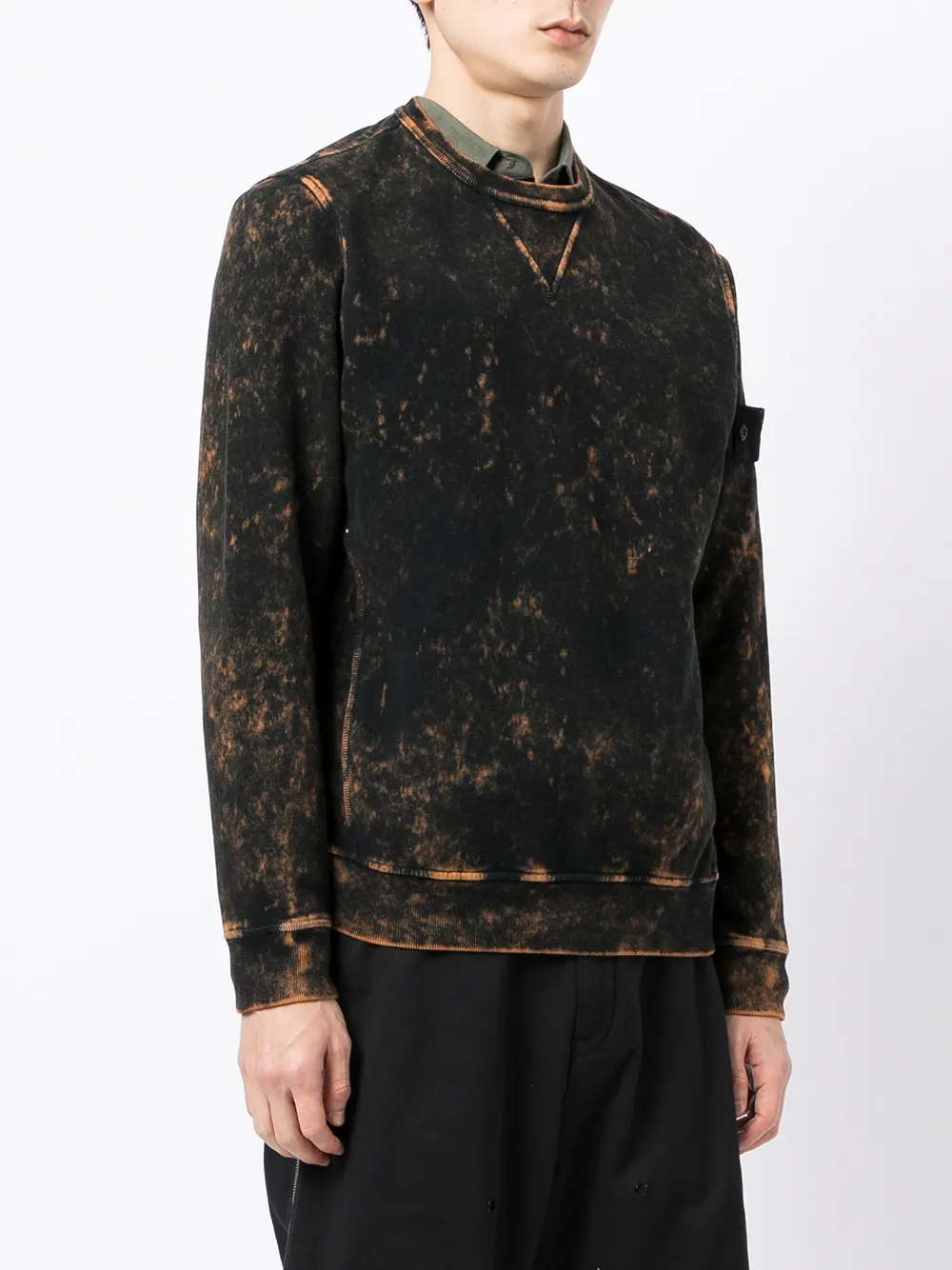 фото Stone island выбеленная толстовка с нашивкой compass