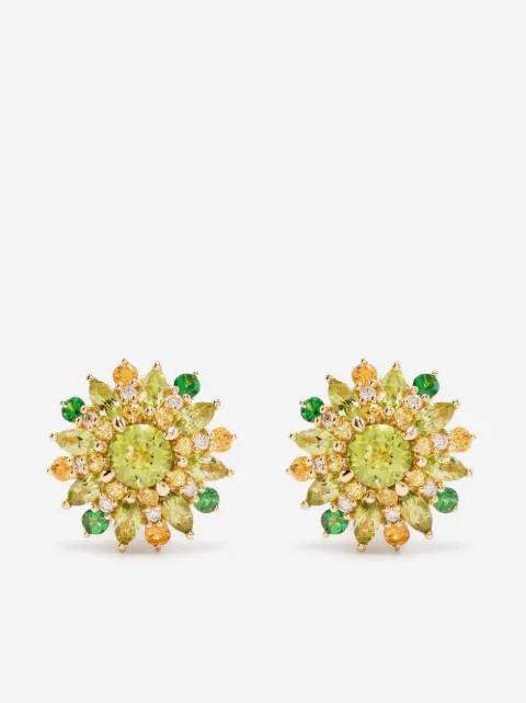 Stefere 18kt yellow gold multi-stone earrings