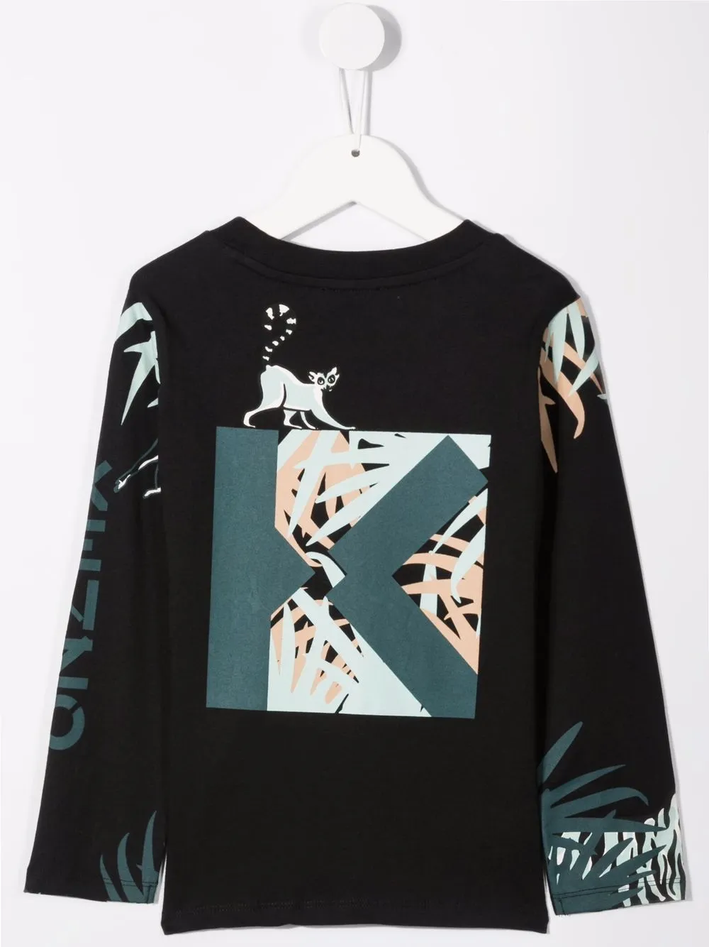 Shop Kenzo Tiger-print Longsleeved Top In Black