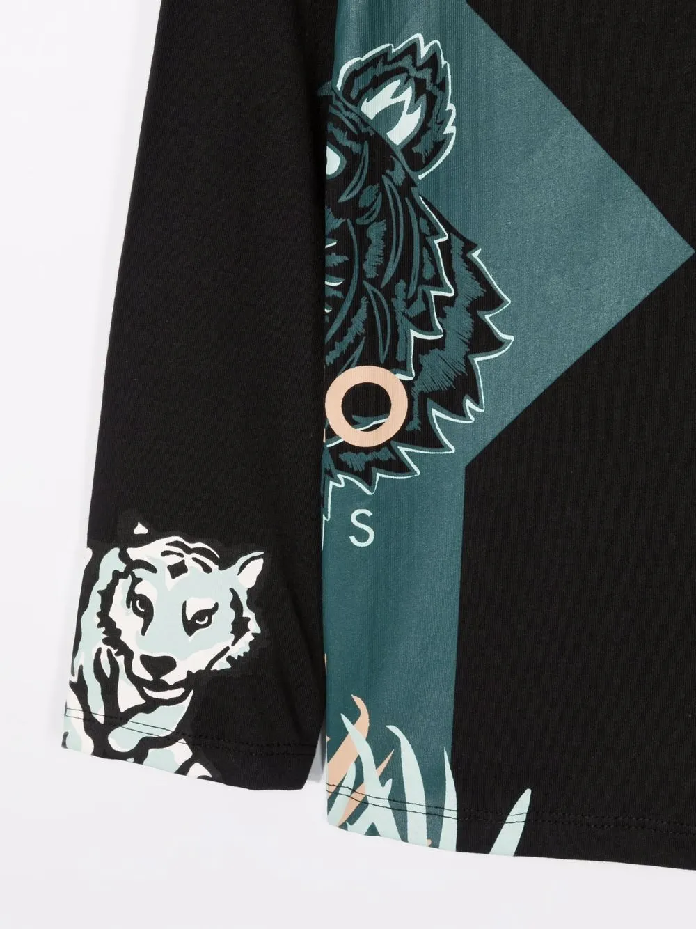 Shop Kenzo Tiger-print Longsleeved Top In Black