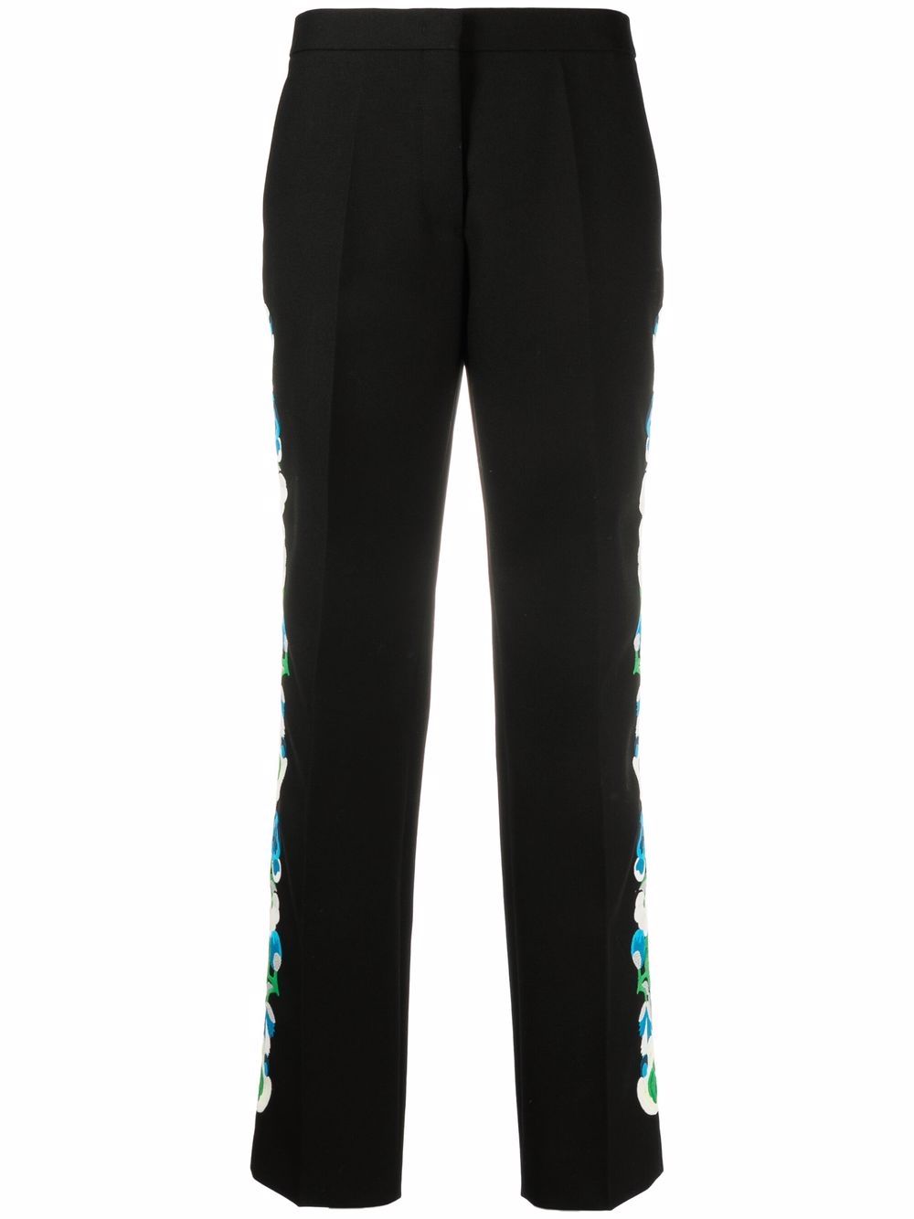 фото Jil sander шерстяные брюки с цветочной вышивкой