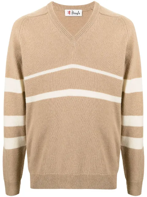Pringle of Scotland stripe-pattern V-neck sweater