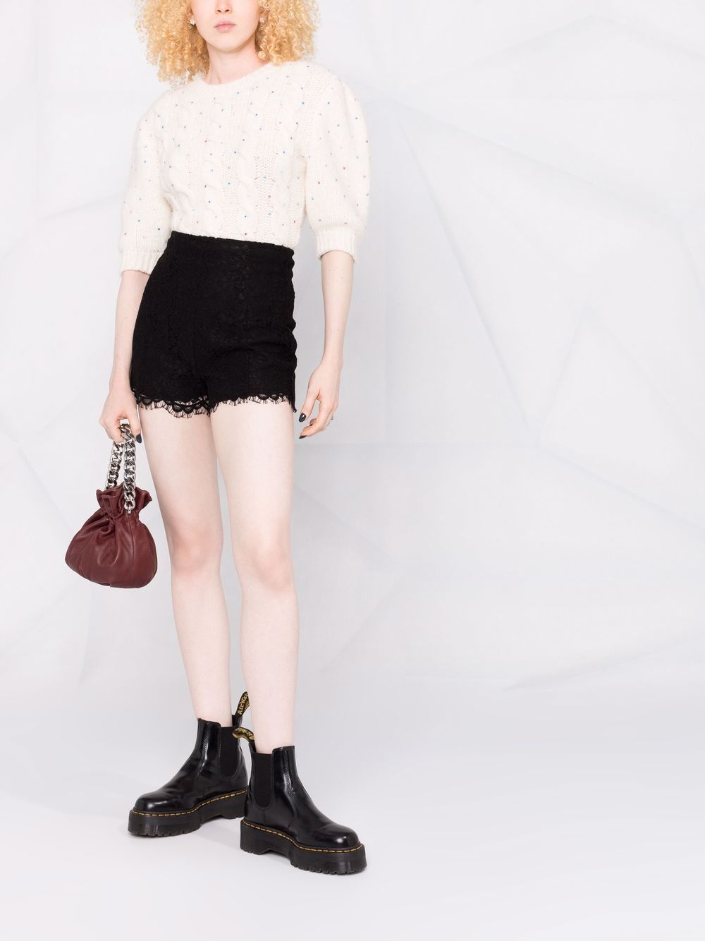 фото Red valentino high-waisted lace shorts