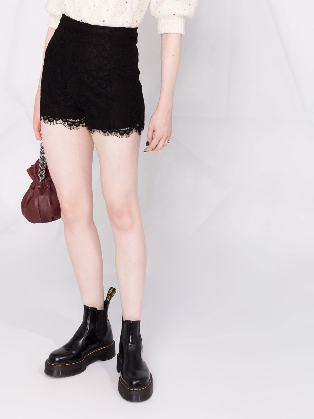 фото Red valentino high-waisted lace shorts