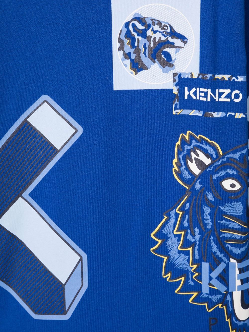 Shop Kenzo All-over Logo Print T-shirt In Blue