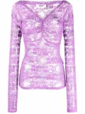 MSGM lace longsleeved top - Purple