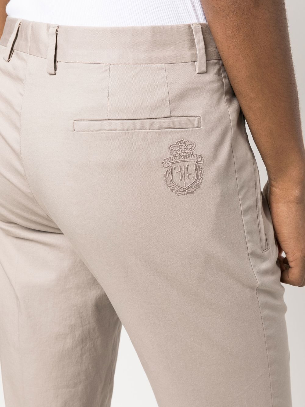 Billionaire Embroidered Logo Chino Trousers - Farfetch