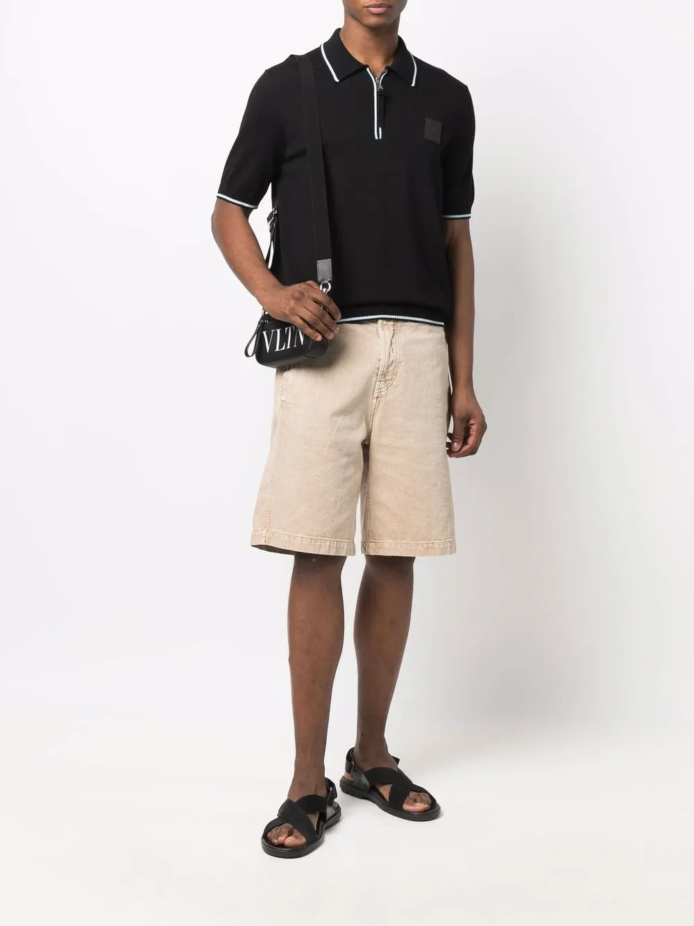Billionaire Poloshirt met rits - Zwart