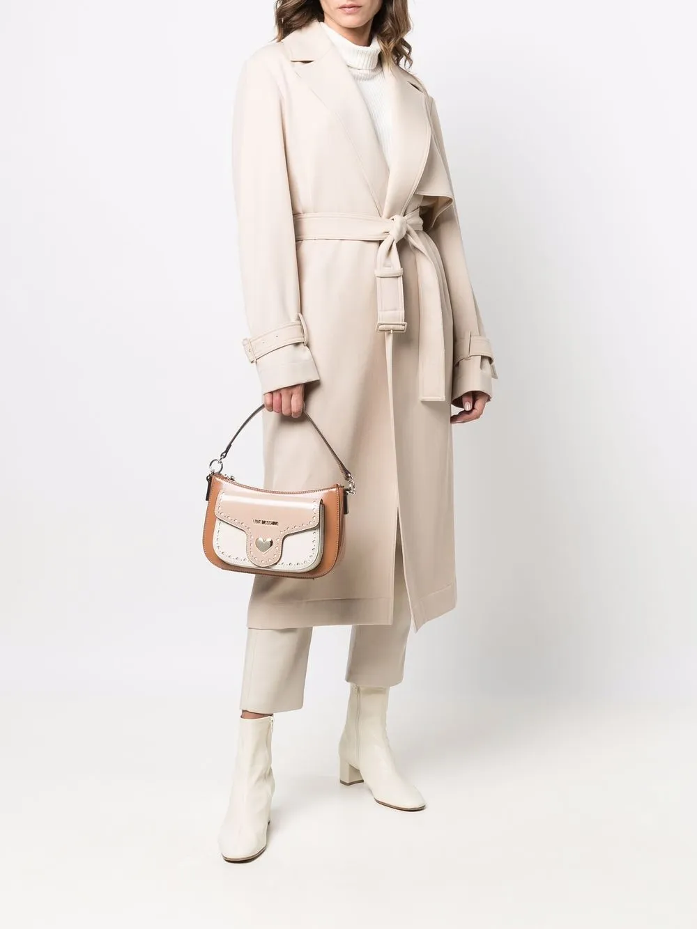 фото Love moschino сумка-тоут в стиле колор-блок с логотипом