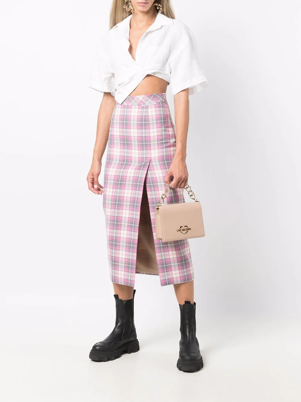 фото Love moschino сумка-тоут с цепочкой и логотипом