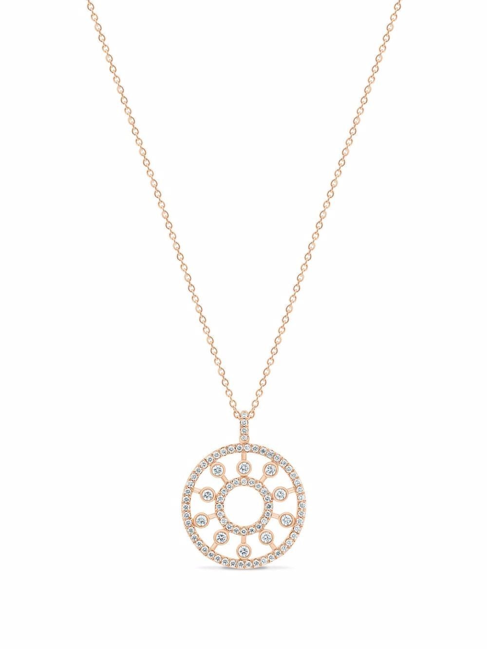 18kt rose gold Dewdrop diamond medallion necklace