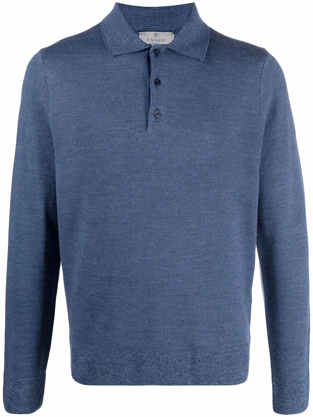 

Canali playera tipo polo manga larga - Azul