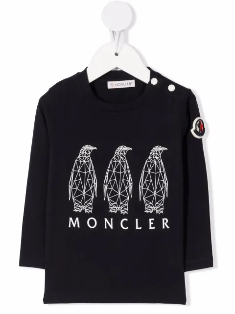 Moncler Enfant playera con animales estampados 