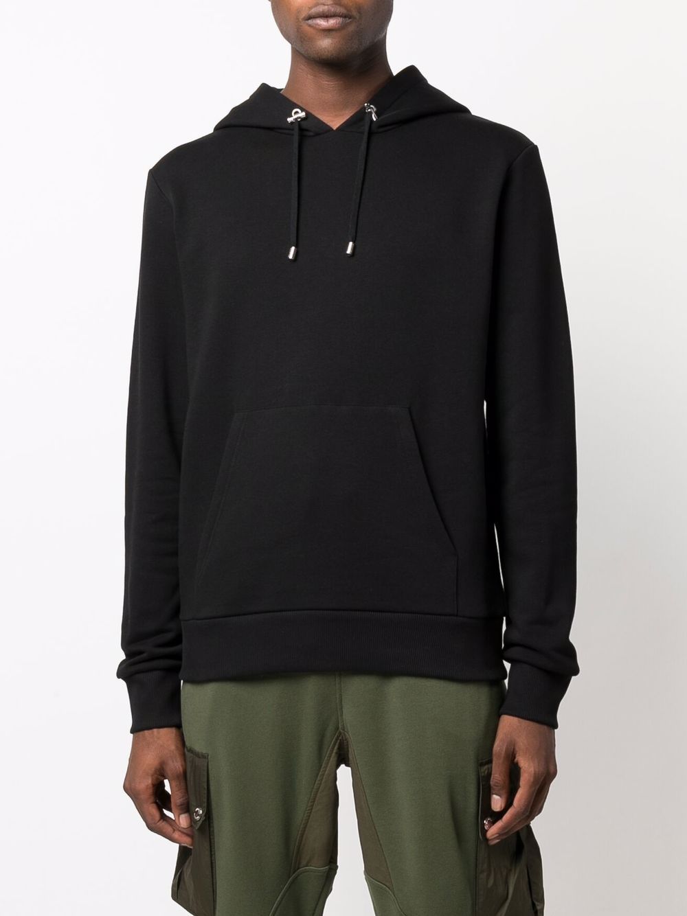 Balmain Rear Logo Patch Drawstring Hoodie - Farfetch