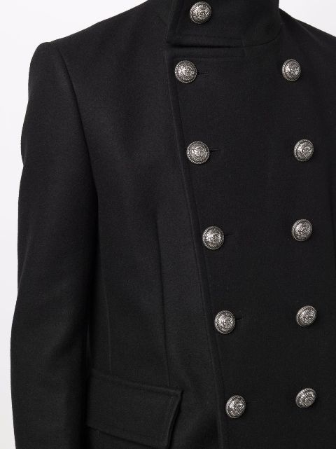 balmain military coat