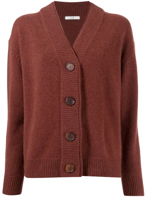 Co ribbed-knit buttoned-up cardigan