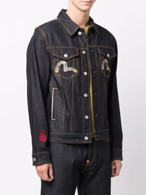 EVISU dragon-embroidered Denim Jacket 