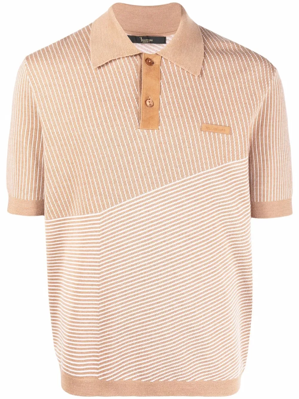 Billionaire Knitted Logo Polo Shirt In Nude ModeSens