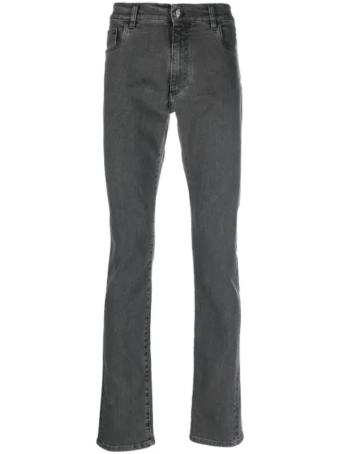 Billionaire logo-patch slim-fit jeans