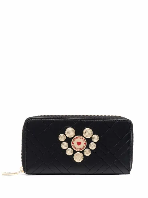 Love Moschino محفظة جلد صناعي ببروش شعار الماركة