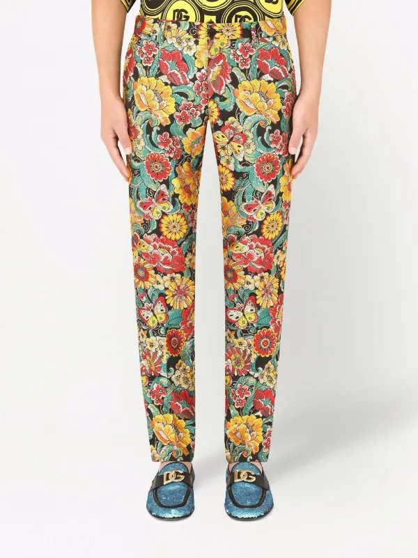 Dolce & Gabbana Patterned Jacquard Tailored Trousers
