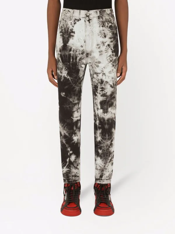 Dolce & Gabbana acid-wash two-tone Jeans | White | FARFETCH