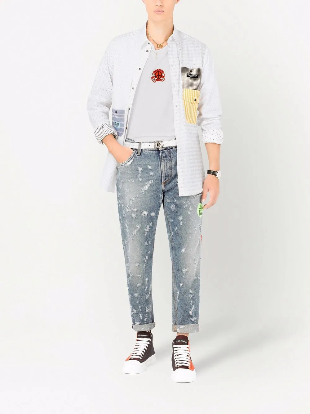 Dolce & Gabbana Jeans met logopatch - Blauw