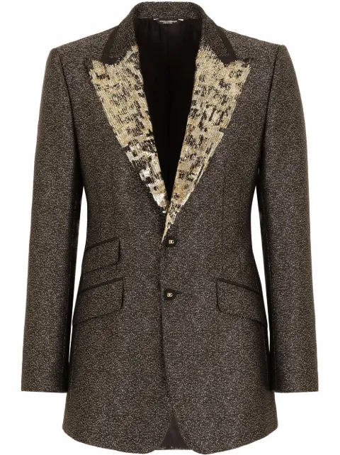 Dolce & Gabbana lamé jacquard single-breasted blazer