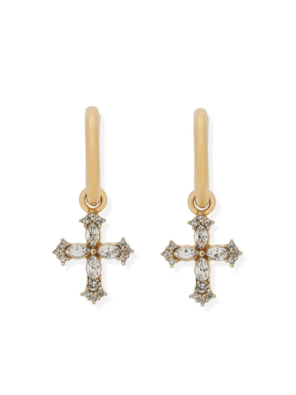 crystal-embellished cross earrings