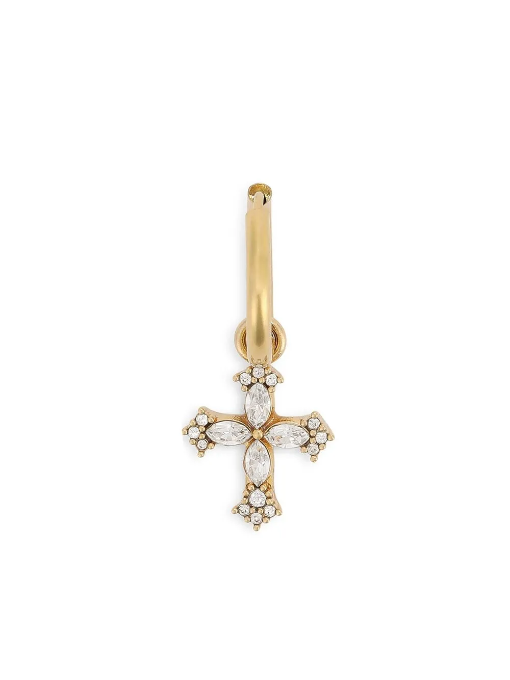 

Dolce & Gabbana crystal-embellished cross-pendant single earring - Gold