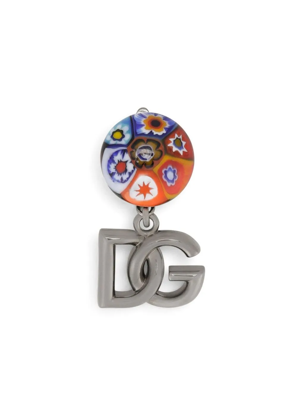 

Dolce & Gabbana aretes redondos con logo - Plateado