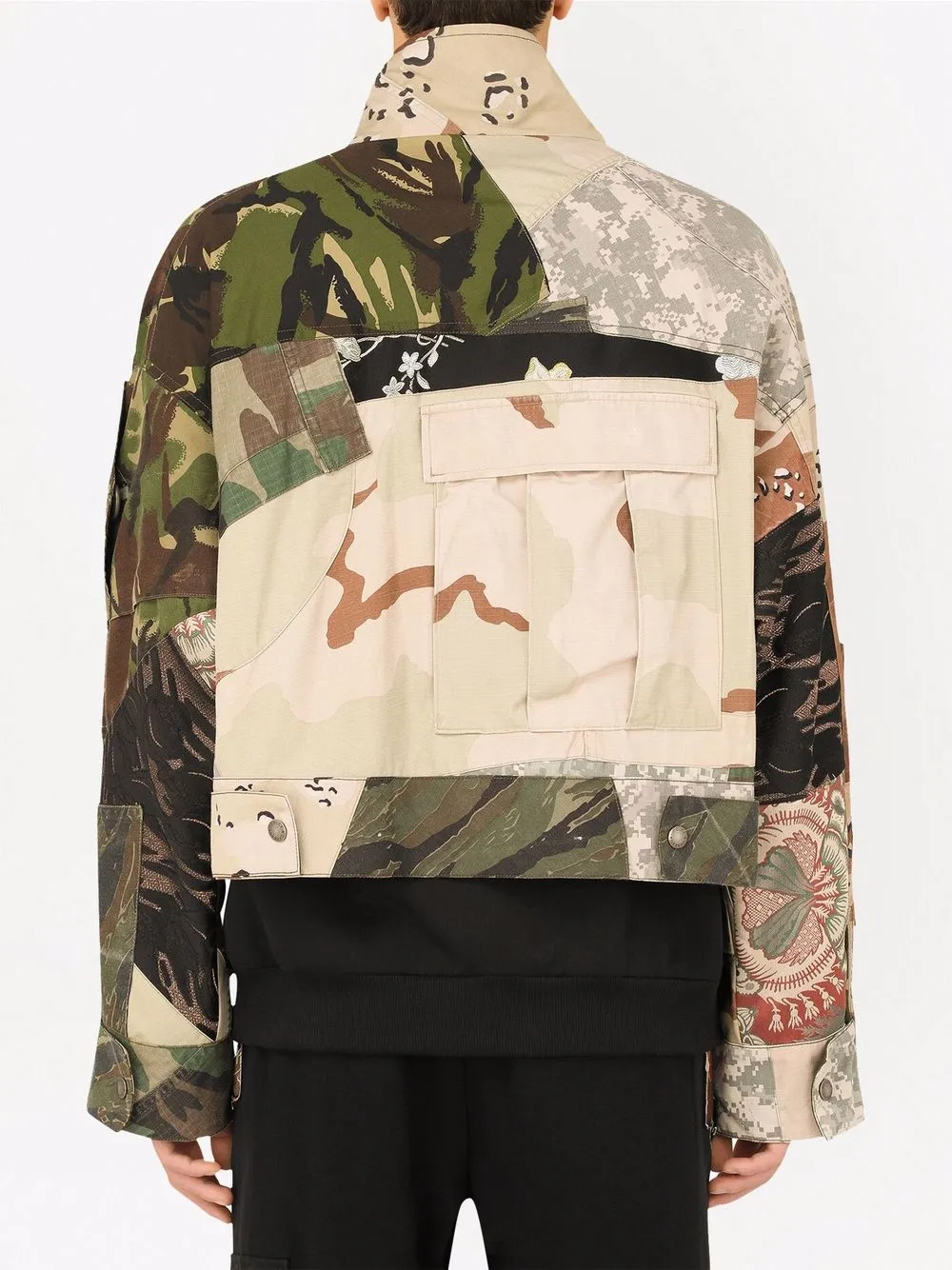 Patchwork Military Jacket in Multicolour Dolce & Gabbana