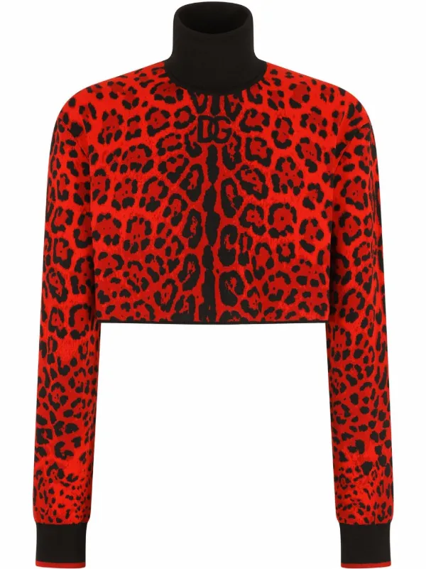 leopard print cropped jumper