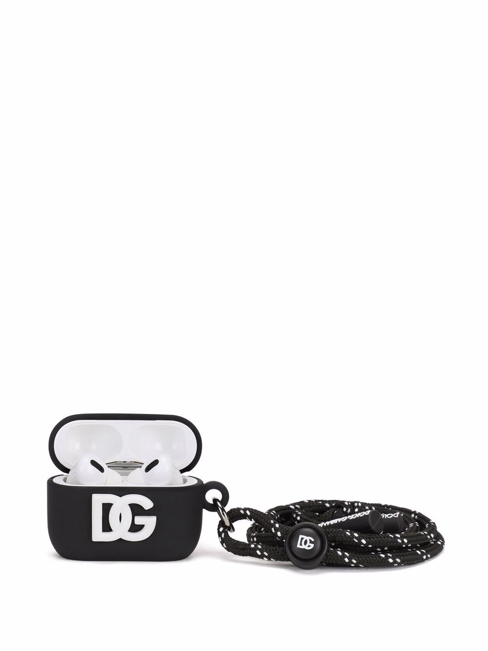 Shop Dolce & Gabbana Logo Airpods Pro Case In Black