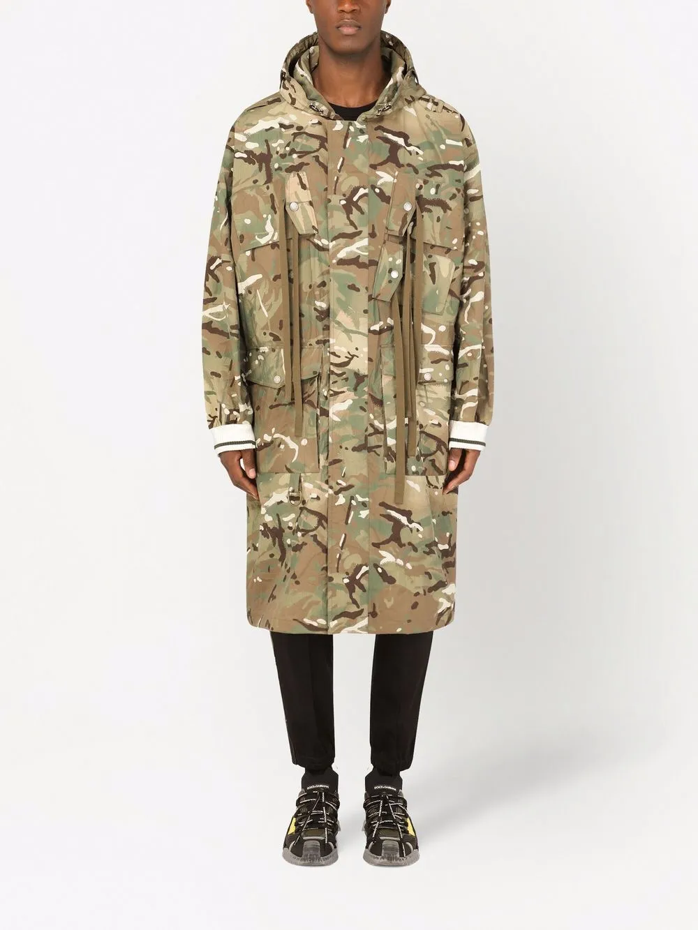  Dolce & Gabbana Kapuzenjacke Mit Camouflage Print   Braun 